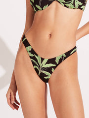 Seafolly Palm Paradise High Cut Rio In Black, view 1, click to see full size