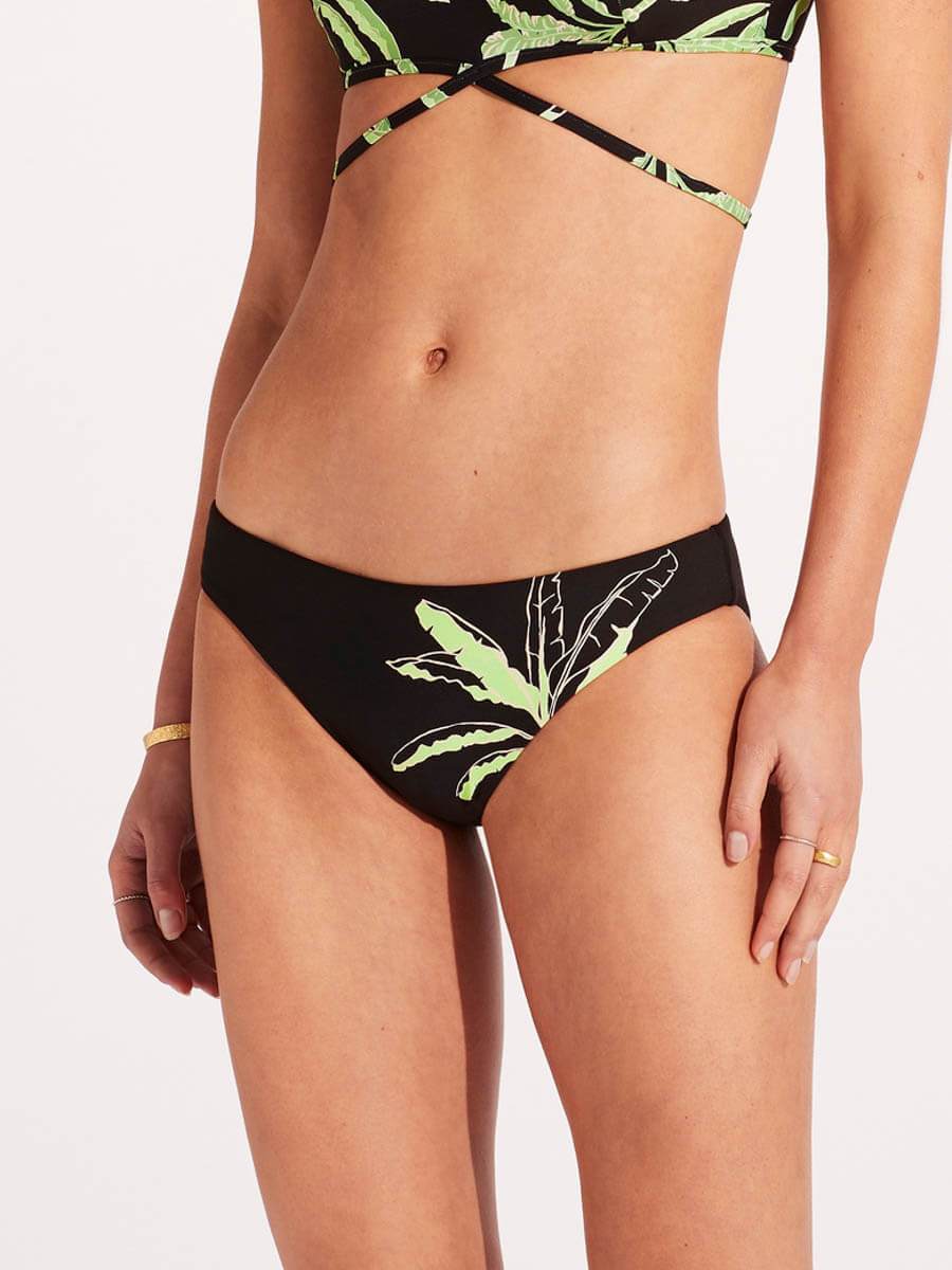 Seafolly Palm Paradise Hipster Bottom In Black