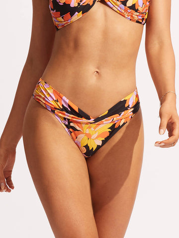 Seafolly Palm Springs Twist Band Hipster in Black