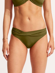 Seafolly Seafolly Collective Twist Hipster in Avocado, view 1, click to see full size