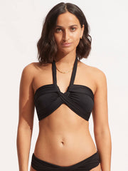 Seafolly SF Collective Halter Bandeau in Black, view 1, click to see full size