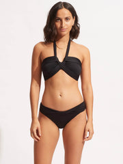 Seafolly SF Collective Twist Hipster in Black, view 3, click to see full size