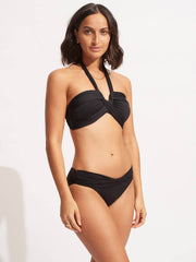 Seafolly SF Collective Halter Bandeau in Black, view 3, click to see full size