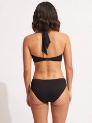 Seafolly SF Collective Halter Bandeau in Black, view 2, click to see full size