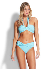 Seafolly SF Collective Halter Bandeau in Sky Blue, view 4, click to see full size