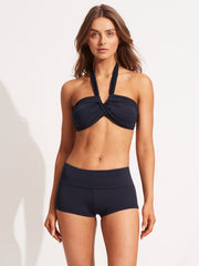 Seafolly Seafolly Collective Roll Top Boyleg in True Navy, view 4, click to see full size