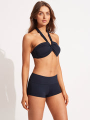 Seafolly Seafolly Collective Roll Top Boyleg in True Navy, view 3, click to see full size