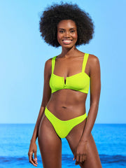 Maaji Vico V Wire Top In Chartreuse, view 3, click to see full size