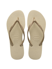 Havaianas Slim Sandals Sand Grey/Gold, view 1, click to see full size