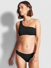 Seafolly Sea Dive Hipster in Black, view 3, click to see full size