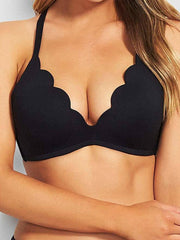 Seafolly Petal Edge D Cup Bralette Black, view 3, click to see full size