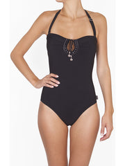 Shan One Piece Bandeau Black, view 3, click to see full size