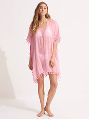 Seafolly Amnesia Kaftan in Parfait Pink, view 1, click to see full size