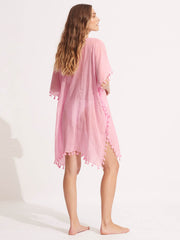 Seafolly Amnesia Kaftan in Parfait Pink, view 2, click to see full size