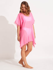 Seafolly Amnesia Kaftan in Pink, view 3, click to see full size