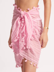 Seafolly Cotton Gauze Sarong in Parfait Pink, view 1, click to see full size