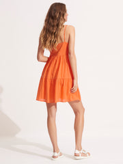 Seafolly By The Sea Mini Dress In Mandarin, view 2, click to see full size