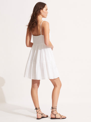 Seafolly By The Sea Mini Dress In White