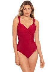 Miraclesuit Razzle Dazzle Siren One Piece In Grenadine Red, view 4, click to see full size