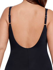 Miraclesuit Solid Women's Plus Sanibel One Piece In Black, view 5, click to see full size
