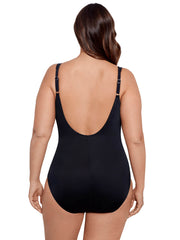 Miraclesuit Solid Women's Plus Sanibel One Piece In Black, view 2, click to see full size