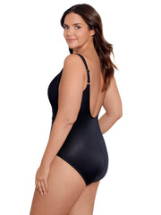 Miraclesuit Solid Women's Plus Sanibel One Piece In Black, view 3, click to see full size