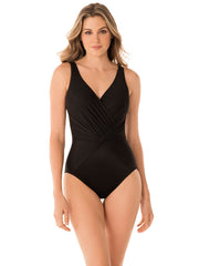 Miraclesuit Rock Solid Twister One Piece Black, view 1, click to see full size
