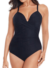 Miraclesuit Rock Solid Captivate One Piece In Black, view 3, click to see full size
