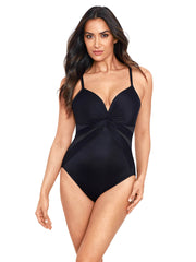 Miraclesuit Network News Belle Underwire One Piece In Black, view 1, click to see full size