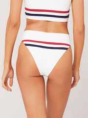 L*Space Wilson High Waist Bottom White/Strawberry, view 2, click to see full size