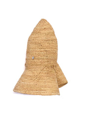 Echo Raffia Packable Bucket Hat In Natural, view 2, click to see full size