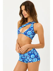 Frankies Bikinis Blue Crush Boy Short In Amulet, view 3, click to see full size