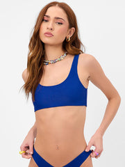 Frankies Bikinis Connor Top In Cerulean, view 1, click to see full size