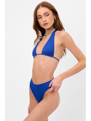 Frankies Bikinis Jenna Plisse Bottom In Cerulean, view 3, click to see full size