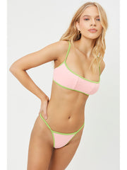 Frankies Bikinis Harmony Terry Top In Summer Melon, view 3, click to see full size