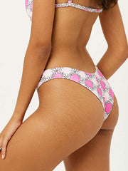 Frankies Bikinis Katarina Terry Bottom In Pink Daisy, view 2, click to see full size