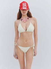 Frankies Bikinis Tia Patchwork Top in Angel Dust, view 5, click to see full size