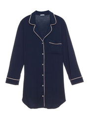 Eberjey Gisele Sleep Shirt in Navy/Ivory, view 4, click to see full size