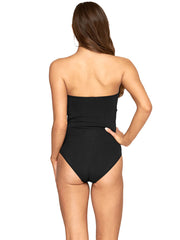 JETS Bandeau One Piece Black, view 2, click to see full size