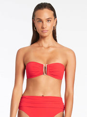 Jets Jetset Bandeau Top In Cherry, view 1, click to see full size