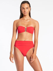 Jets Jetset Bandeau Top In Cherry, view 3, click to see full size