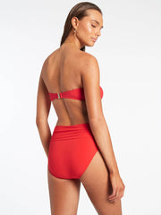 Jets Jetset Bandeau Top In Cherry, view 2, click to see full size