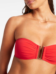 Jets Jetset Bandeau Top In Cherry, view 4, click to see full size