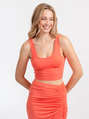 Koy Resort Laguna Crop Tank In Punch, view 1, click to see full size