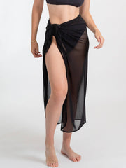 Koy Resort Escape Mesh Sarong in Black, view 4, click to see full size