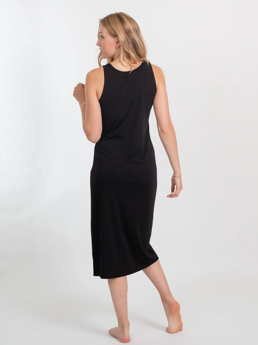 Koy Resort Escape Knit Asymmetrical Dress in Black