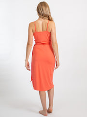 Koy Resort Laguna Tie Wrap Dress In Punch, view 2, click to see full size