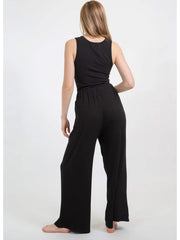 Koy Resort Wide Rib Wide Leg Pant in Black, view 2, click to see full size