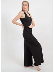 Koy Resort Wide Rib Wide Leg Pant in Black, view 4, click to see full size