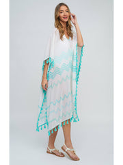 Pia Rossini Kyana Maxi Coverup in Turquoise, view 1, click to see full size